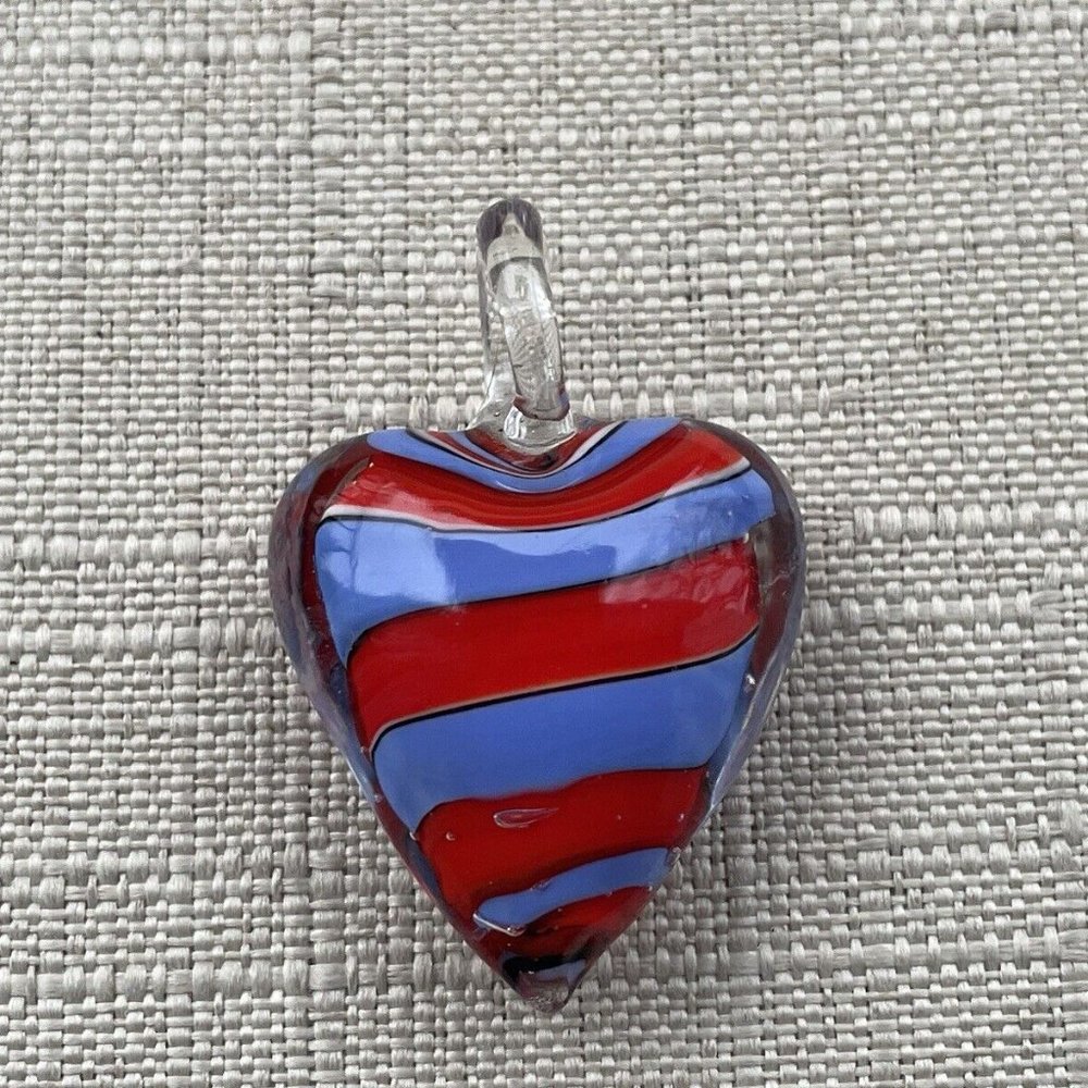 Women Necklace Pendant Heart Shape Red/ Purple Tone Pendant Jewelry - Picture 2 of 8